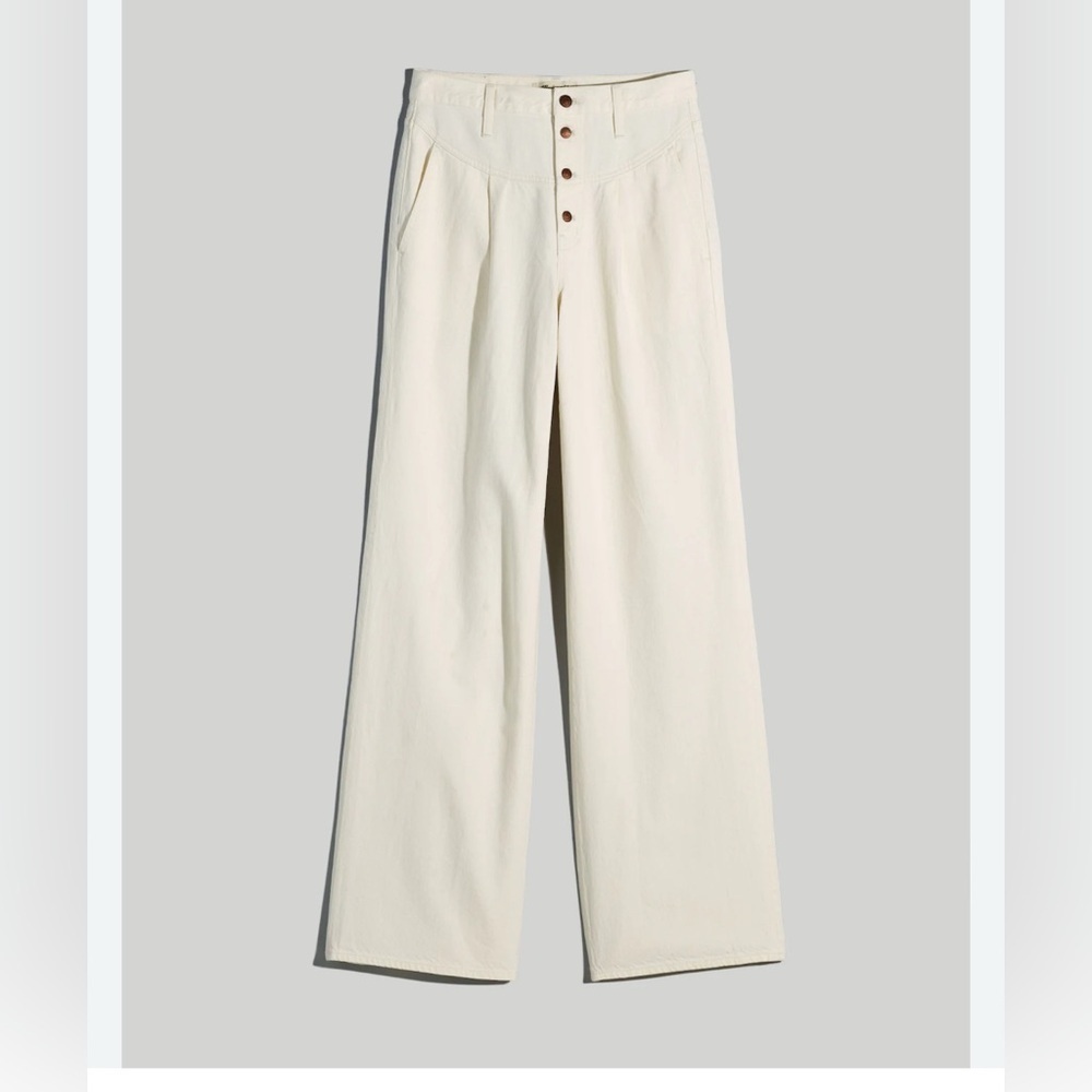 Madewell vintage canvas Cream button fly Wide-Leg jeans size 27